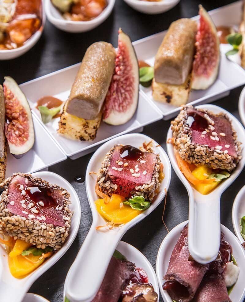 Sesame-crusted tuna canapes by Vancouver Islandevent Catering