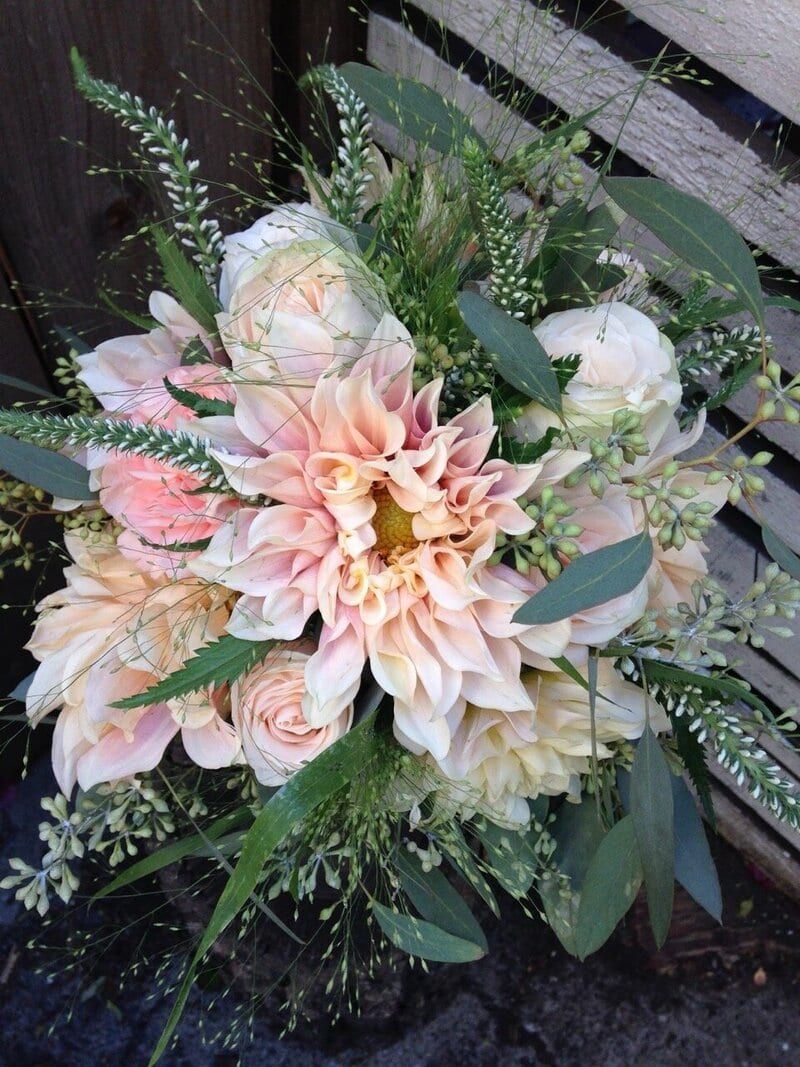 Bouquet of flowers at a sooke bc wedding